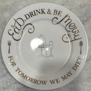Pier 1 holiday decor plate with gold lettering!
